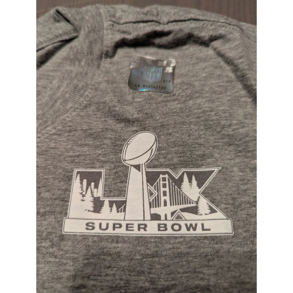 Nike Men New England Patriots Super Bowl 50 Go Pats T-Shirt XL Gray Heather